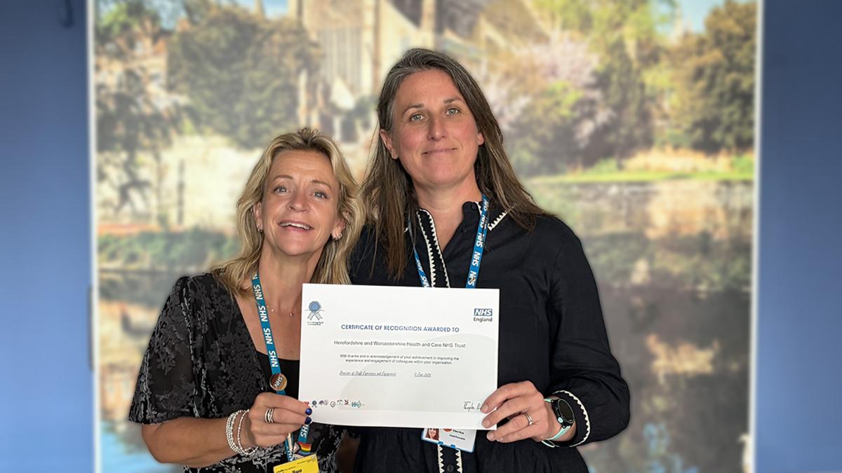 NHS Trust receives national recognition for improving staff experience in Worcestershire